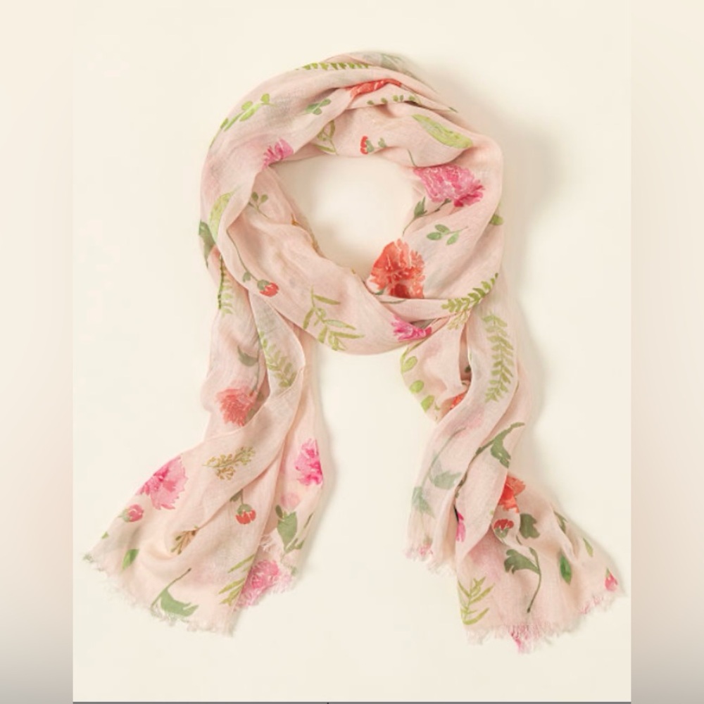 Uncommon Goods Pale Pink Mums November Birth Month Scarf